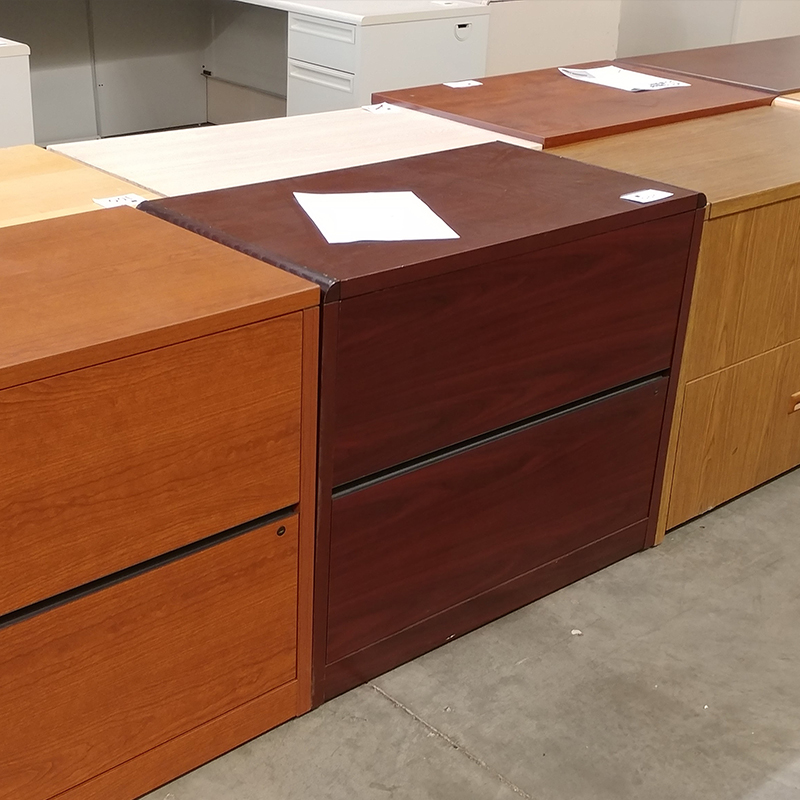 Pre Owned 2 Drawer Wooden Filing Cabinets, Wooden Lateral File Cabinets 2 Drawer