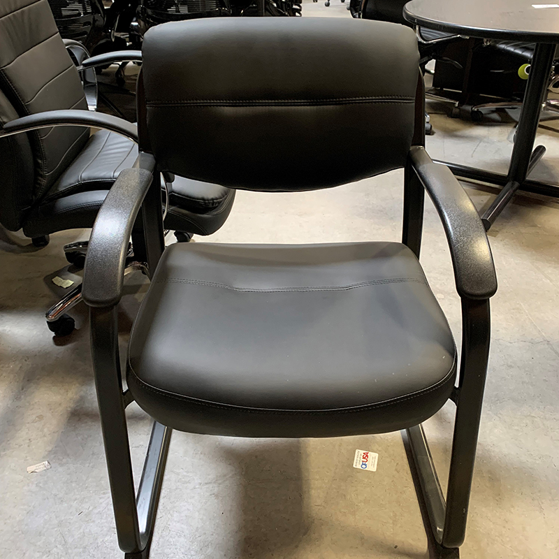 Used Black Leather Guest Chairs In, Leather Guest Chair
